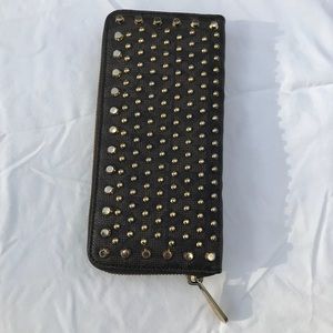 Michael Kors Gold Studded Z-around Wallet